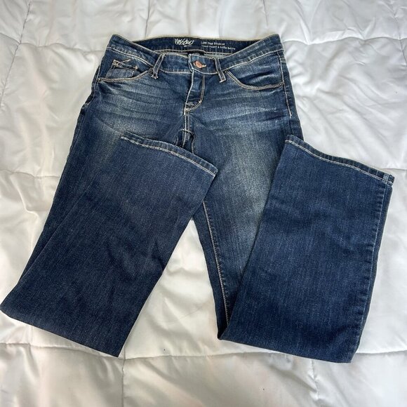 Mossimo Denim Womens 6/28 Low Rise Bootcut Jeans Super Stretch Dark Wash Y2K 90s - Picture 1 of 6